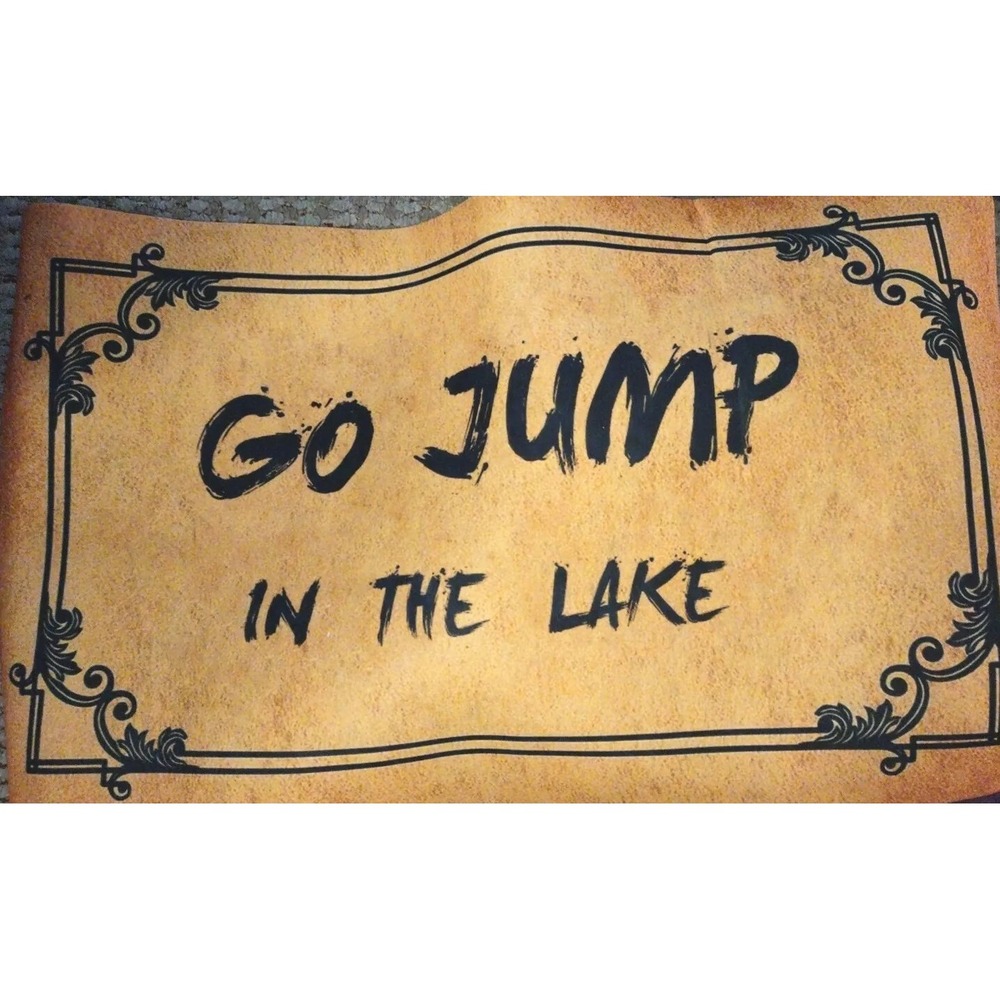 Go Jump In The Lake Doormat Novelty Rustic Cabin Lake House Entryway Rug Mat